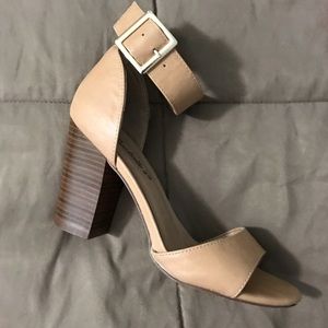 Nude chunky heels